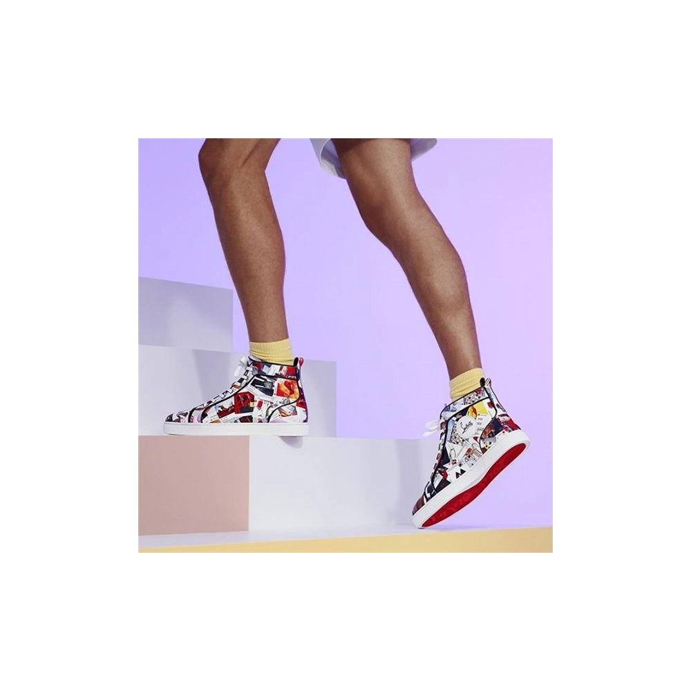 cheap Christian Louboutin High-top Louis Orlato Multi black Claf Sneaker sale