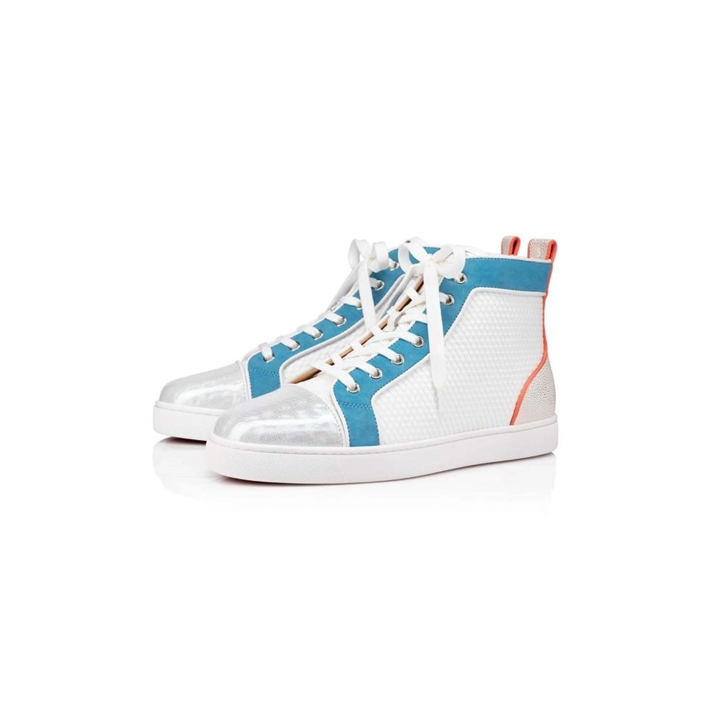 cheap Christian Louboutin High-top Louis Orlato Bianco panorama Leather sale