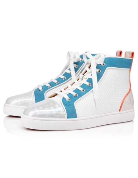 cheap Christian Louboutin High-top Louis Orlato Bianco panorama Leather sale