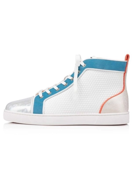 cheap Christian Louboutin High-top Louis Orlato Bianco panorama Leather sale