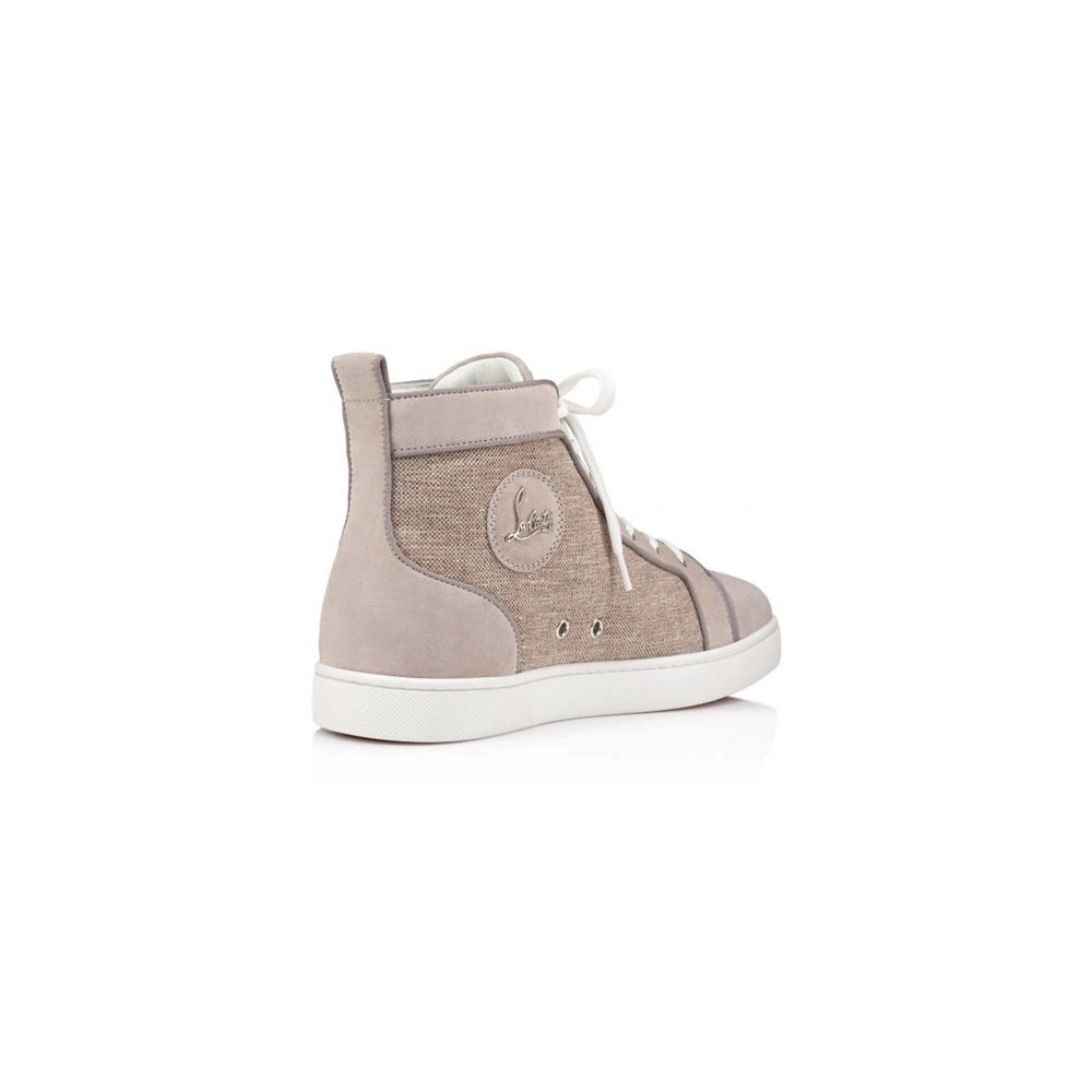 cheap Christian Louboutin High-top Louis Orlato Sasso beige Suede Leather sale
