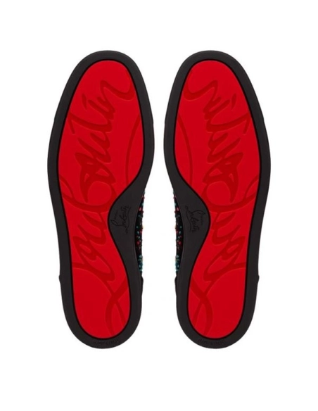 cheap Christian Louboutin High-top Louis Orlato Black multi Toile sale