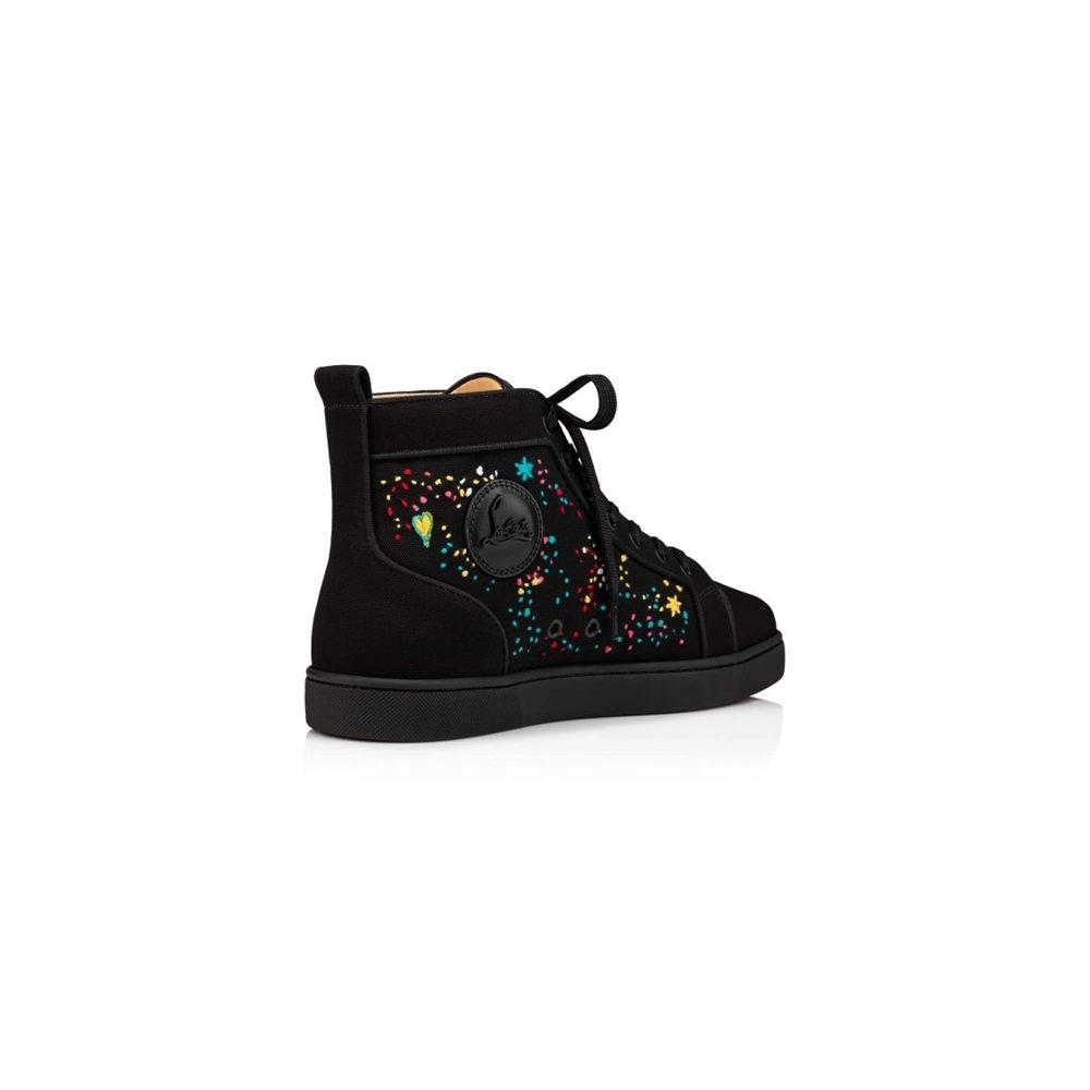 cheap Christian Louboutin High-top Louis Orlato Black multi Toile sale