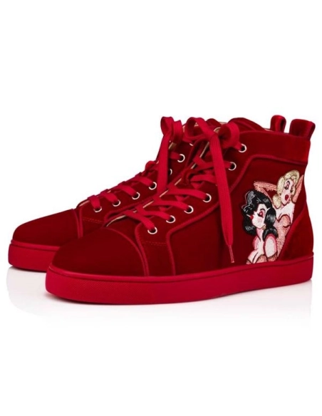cheap Christian Louboutin High-top Loupin Up Red Loubi multi Shoe sale