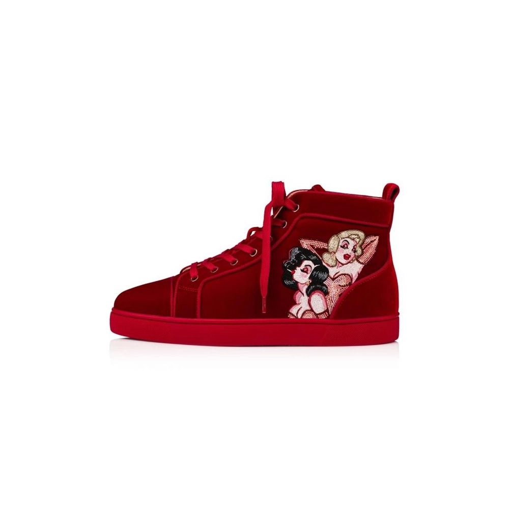cheap Christian Louboutin High-top Loupin Up Red Loubi multi Shoe sale