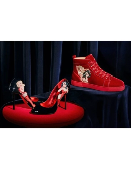cheap Christian Louboutin High-top Loupin Up Red Loubi multi Shoe sale