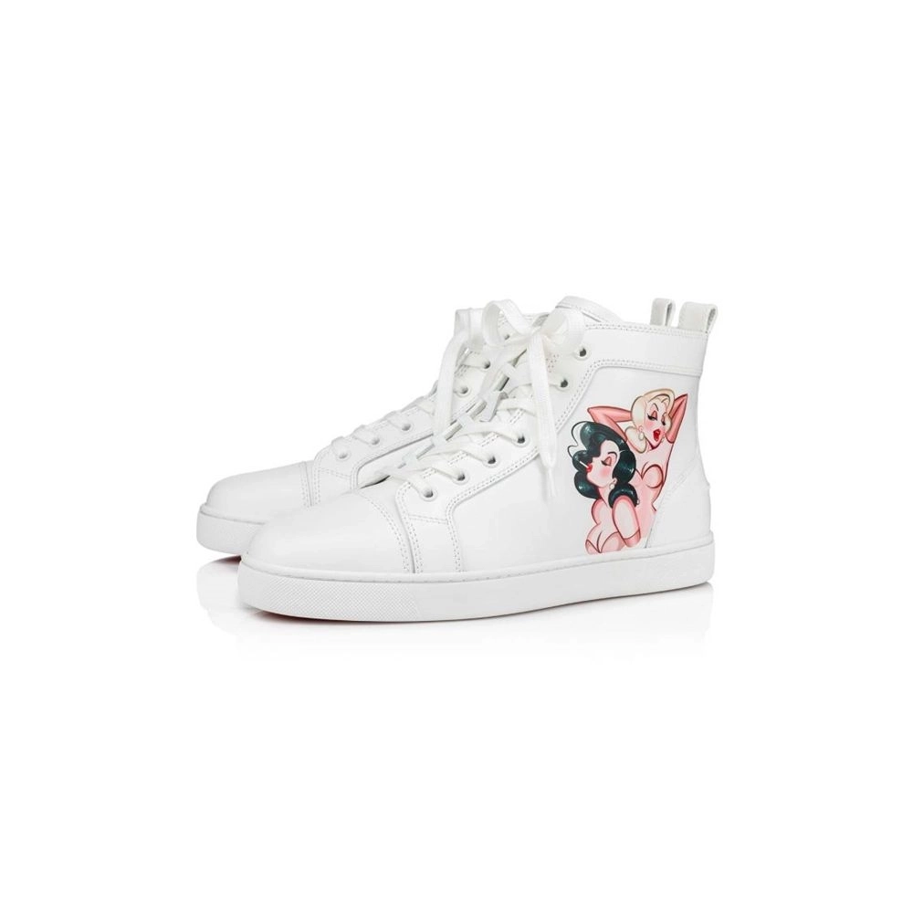 cheap Christian Louboutin High-top Loupin Up White Calf sale