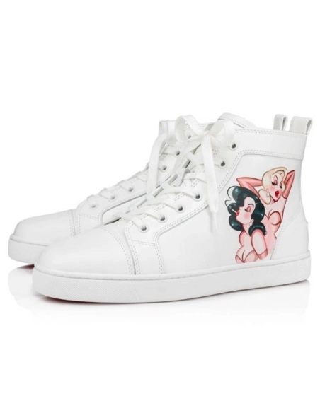 cheap Christian Louboutin High-top Loupin Up White Calf sale