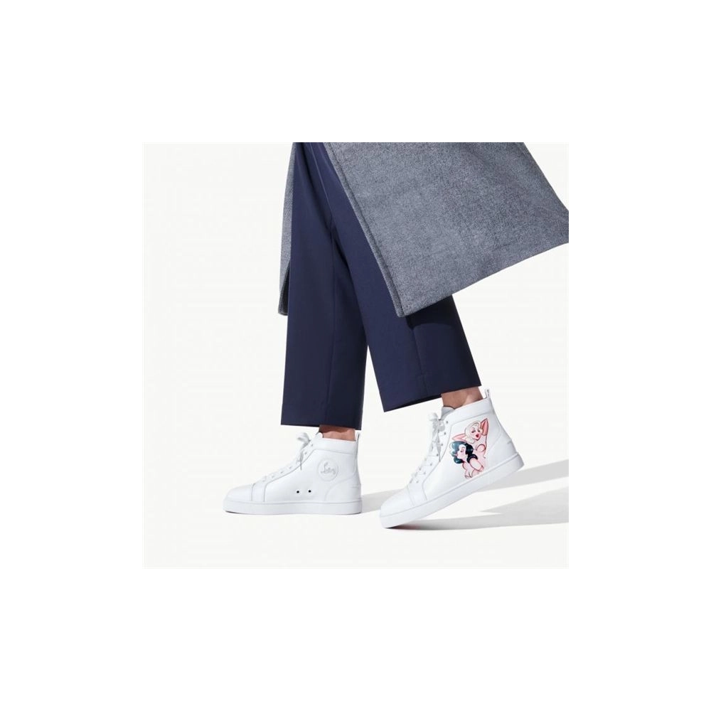 cheap Christian Louboutin High-top Loupin Up White Calf sale