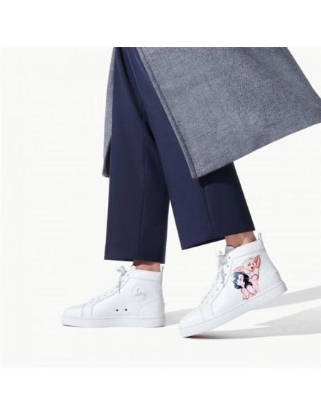cheap Christian Louboutin High-top Loupin Up White Calf sale