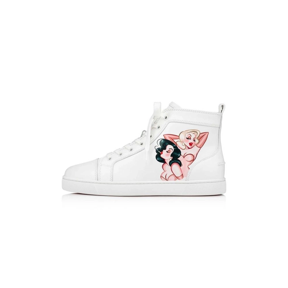 cheap Christian Louboutin High-top Loupin Up White Calf sale