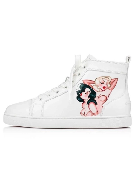 cheap Christian Louboutin High-top Loupin Up White Calf sale