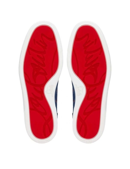 cheap Christian Louboutin High-top Fun Louis Denim Blue Fabric sale