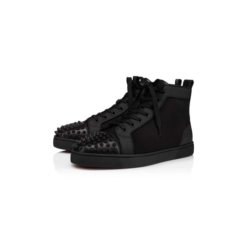 cheap Christian Louboutin High Top Varsilou Spikes Black Calf sale