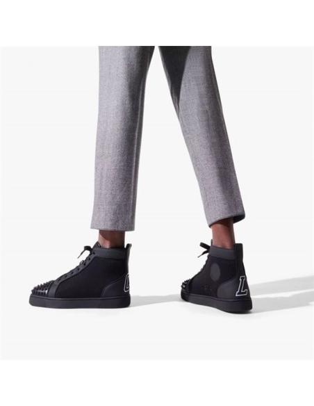 cheap Christian Louboutin High Top Varsilou Spikes Black Calf sale