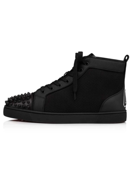 cheap Christian Louboutin High Top Varsilou Spikes Black Calf sale
