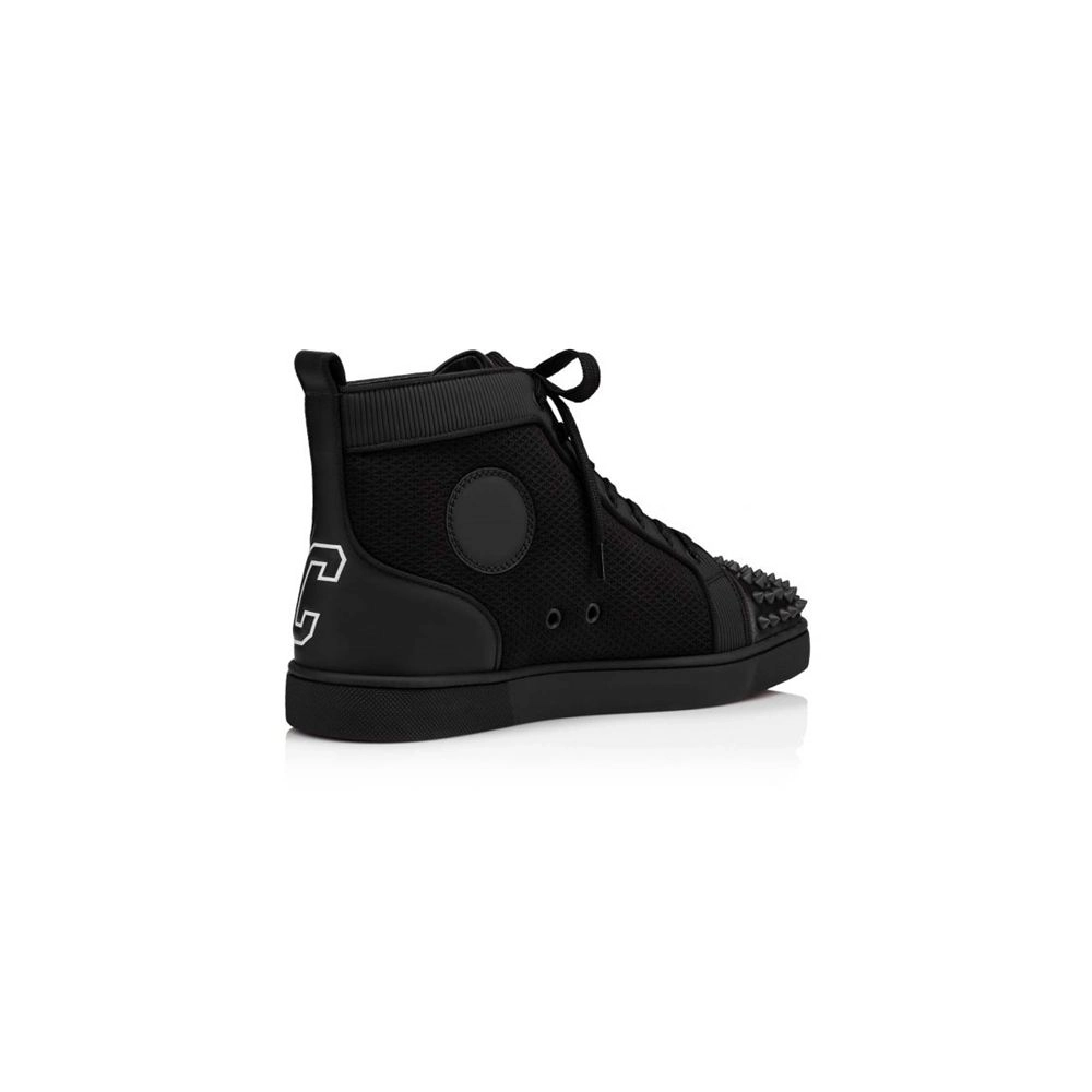 cheap Christian Louboutin High Top Varsilou Spikes Black Calf sale