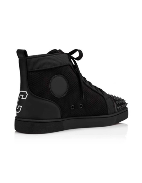 cheap Christian Louboutin High Top Varsilou Spikes Black Calf sale