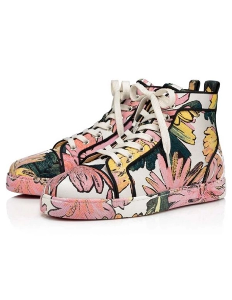 cheap Christian Louboutin Fun Lou Spikes Multi Fabric high-top sneaker sale