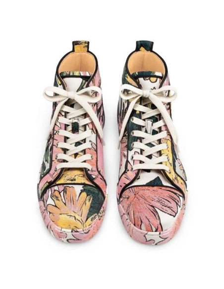 cheap Christian Louboutin Fun Lou Spikes Multi Fabric high-top sneaker sale