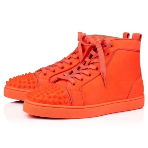cheap Christian Louboutin High Top Lou Spikes Orla Drag drag Mat Veau Velours sale