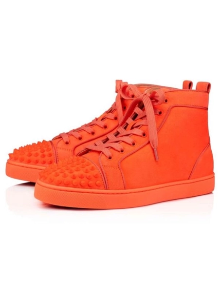 cheap Christian Louboutin High Top Lou Spikes Orla Drag drag Mat Veau Velours sale