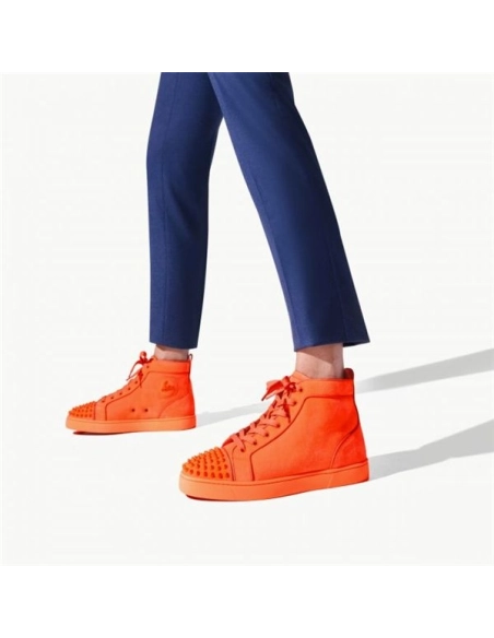 cheap Christian Louboutin High Top Lou Spikes Orla Drag drag Mat Veau Velours sale