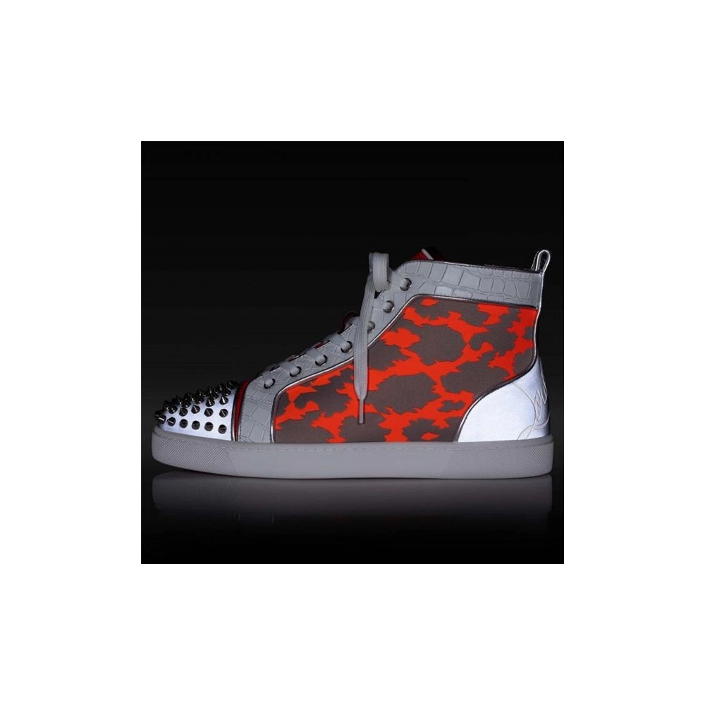 cheap Christian Louboutin High Top Fun Lou Spikes Version Multi Calf sale