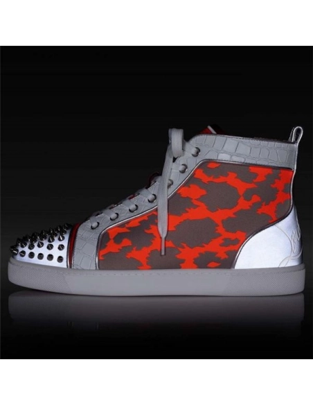 cheap Christian Louboutin High Top Fun Lou Spikes Version Multi Calf sale