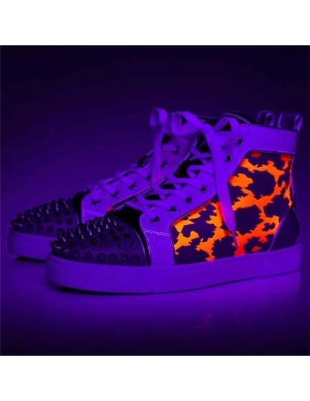 cheap Christian Louboutin High Top Fun Lou Spikes Version Multi Calf sale