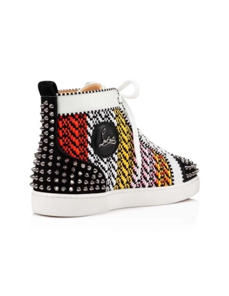 cheap Christian Louboutin High Top Lou Spikes Version Multi Calf sale