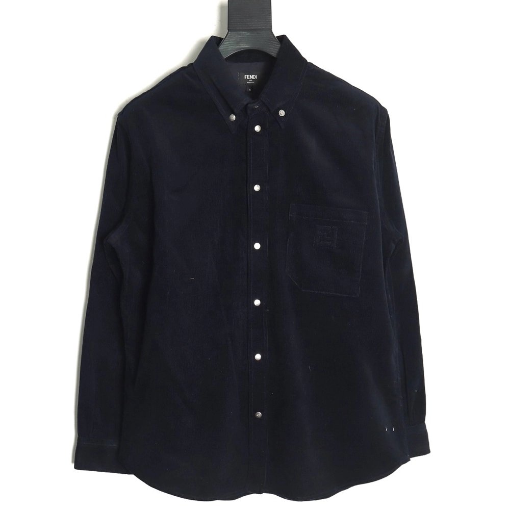 Fendi blue corduroy shirt jacket,cheap Fendi