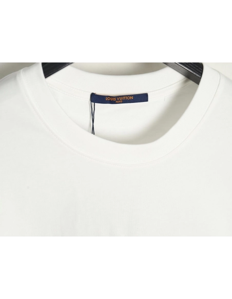 Louis Vuitton Western Denim Embroidered Short Sleeve TShirt,cheap Louis Vuitton