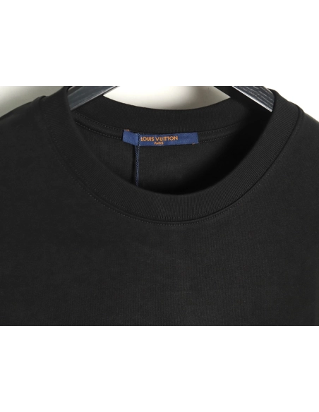 Louis Vuitton Western Denim Embroidered Short Sleeve TShirt,cheap Louis Vuitton