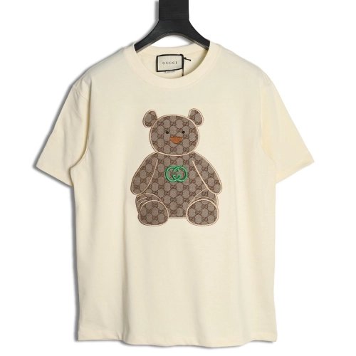 Gucci Chest Embroidered Bear Short Sleeve TShirt,cheap Gucci