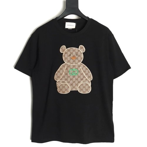 Gucci Chest Embroidered Bear Short Sleeve TShirt,cheap Gucci