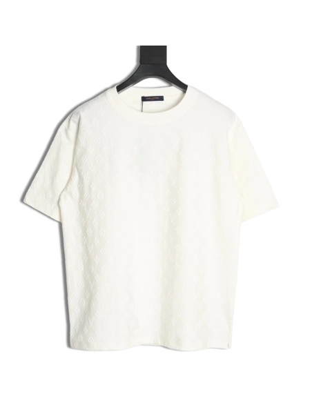 Louis Vuitton full print monogram dark pattern jacquard short sleeve Tshirt,cheap Louis Vuitton