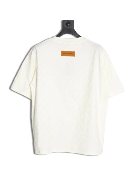 Louis Vuitton full print monogram dark pattern jacquard short sleeve Tshirt,cheap Louis Vuitton