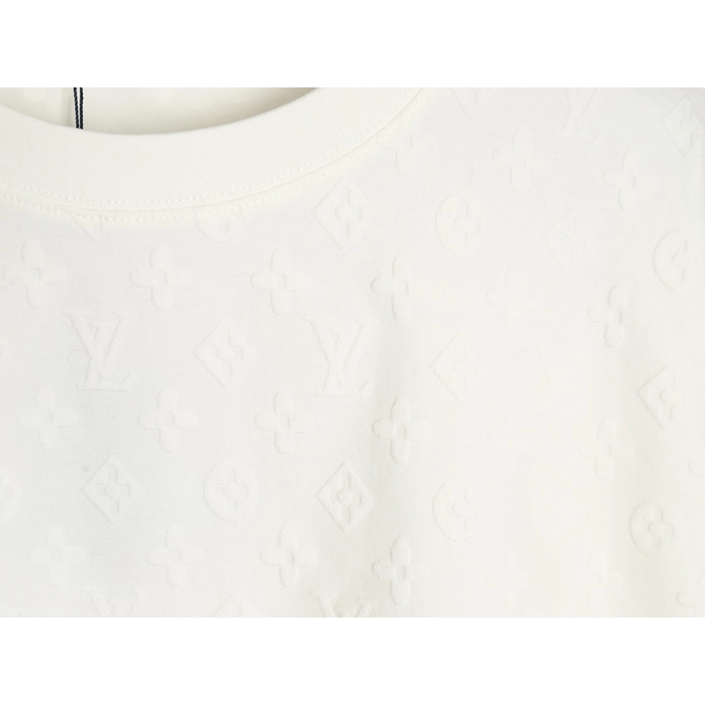 Louis Vuitton full print monogram dark pattern jacquard short sleeve Tshirt,cheap Louis Vuitton