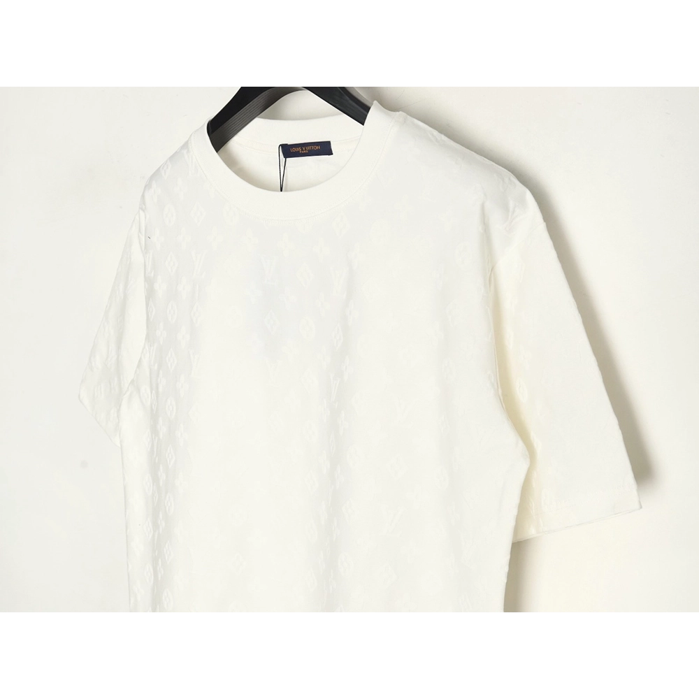 Louis Vuitton full print monogram dark pattern jacquard short sleeve Tshirt,cheap Louis Vuitton