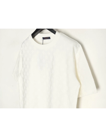 Louis Vuitton full print monogram dark pattern jacquard short sleeve Tshirt,cheap Louis Vuitton