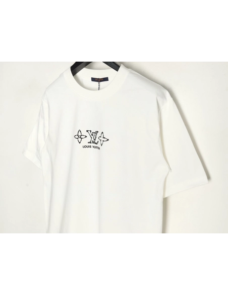 Louis Vuitton fourleaf clover and back logo print shortsleeved Tshirt,cheap Louis Vuitton
