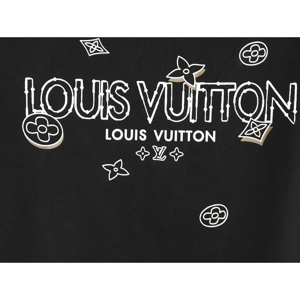 Louis Vuitton fourleaf clover and back logo print shortsleeved Tshirt,cheap Louis Vuitton