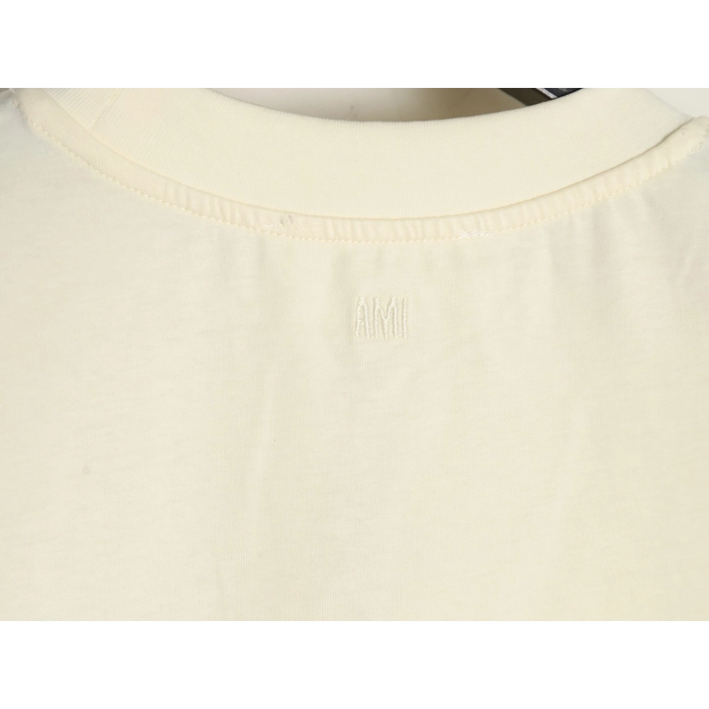 Ami Paris Towel Embroidered Heart Short Sleeve Tshirt,cheap Ami