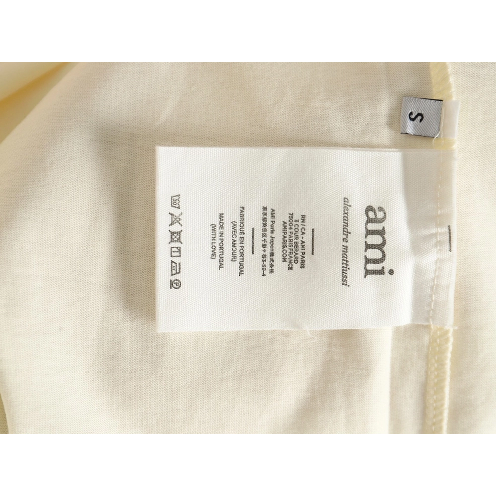 Ami Paris Towel Embroidered Heart Short Sleeve Tshirt,cheap Ami