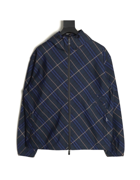 Burberry War Horse Embroidered Check Reversible Zip Jacket,cheap Burberry