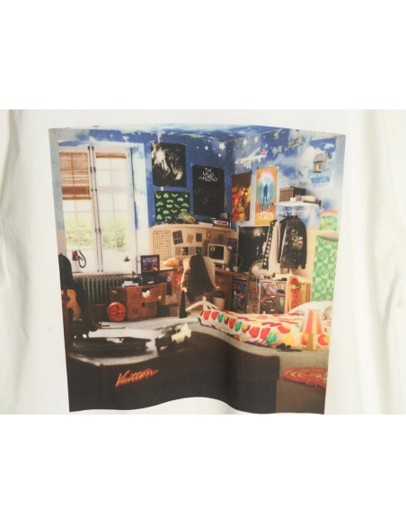 Louis Vuitton oil painting graffiti print short sleeves,cheap Louis Vuitton