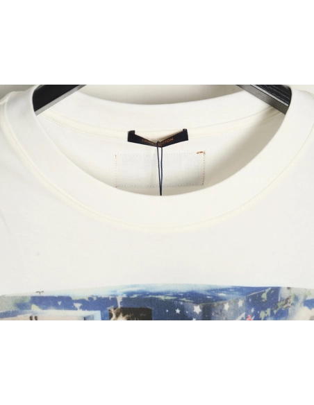 Louis Vuitton oil painting graffiti print short sleeves,cheap Louis Vuitton