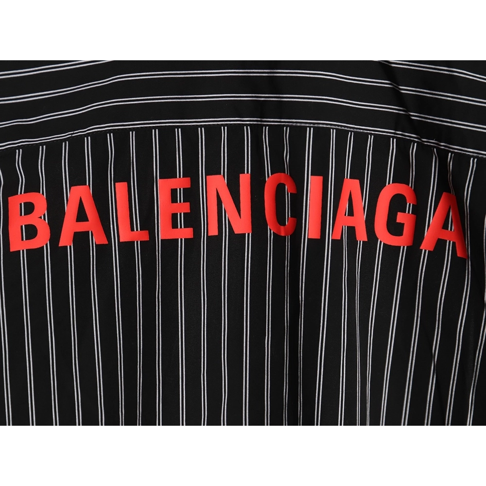 Balenciaga back red letter print striped shirt,cheap Balenciaga