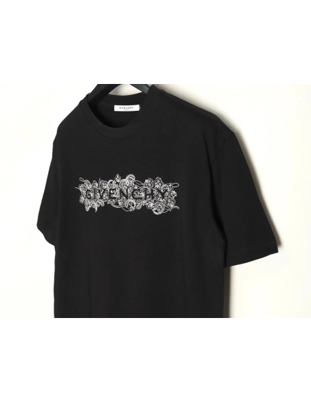 Givenchy floral embroidered lettering logo short sleeves,cheap Givenchy